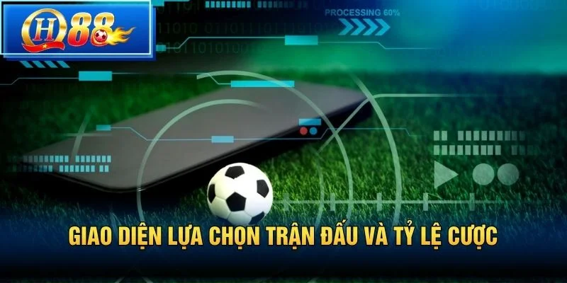 Giao diện lựa chọn trận đấu và tỷ lệ cược