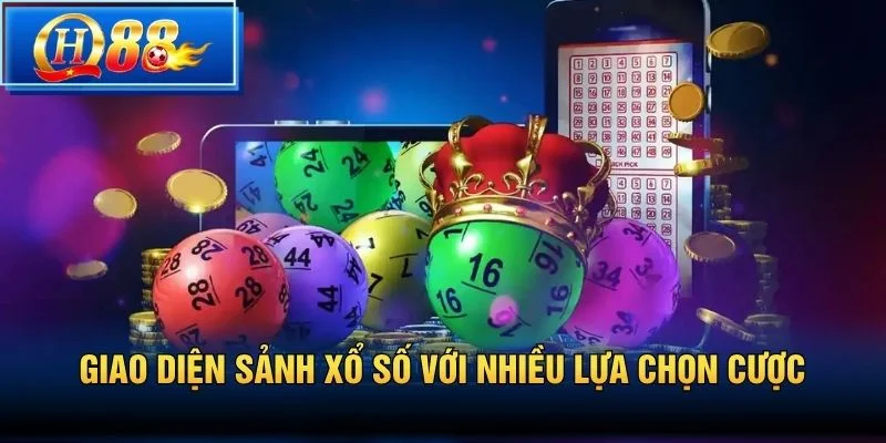Giao diện sảnh xổ số với nhiều lựa chọn cược